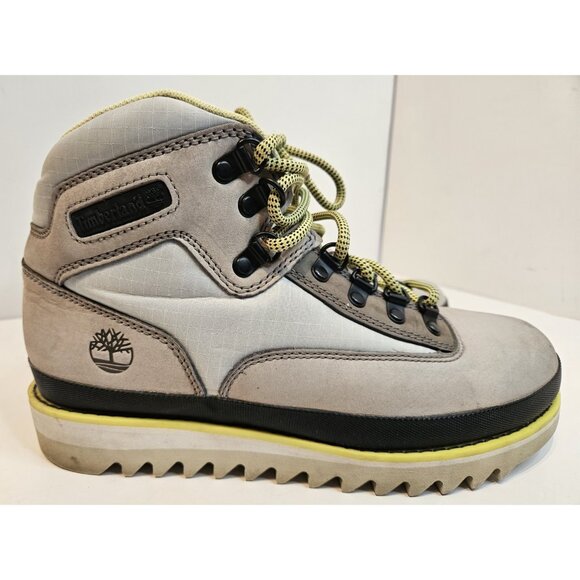 Timberland Euro Hiker Style Boot Grip Vibram Sole Grey Yellow Mens sz 8.5 A2HDW - Picture 2 of 15